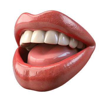 elegant rustic Close-up of human mouth, high resolution png