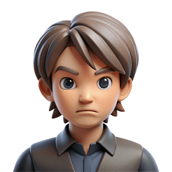 elegant rustic Anime character, serious expression, genuine png