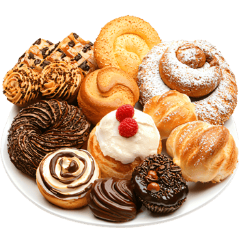 Assorted Delicious Pastries and Donuts Sweet Treats Platter Bakery Goods Gourmet Delights png