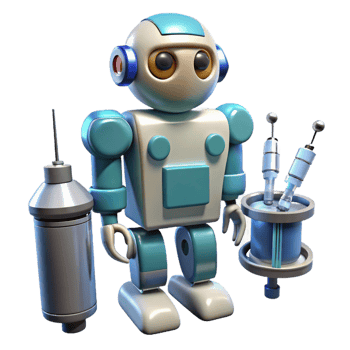 vibrant vintage Medical robot, surgical instrument professional png