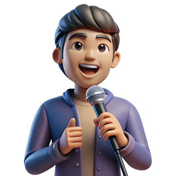 extraordinary rustic Musician, holding microphone, passionate expression, high quality png