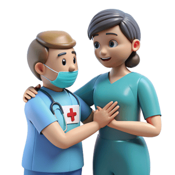 beautiful contemporary Nurse, comforting patient, compassionate gaze, original png