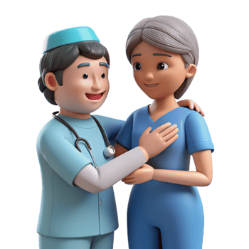 magnificent artistic Nurse, comforting patient, compassionate gaze, original png