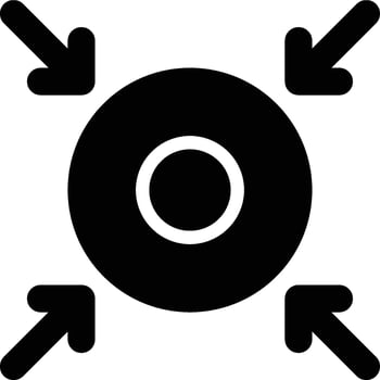 Focal Point, Target Point, Focus Glyph Solid Icon vector