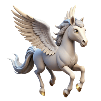 extraordinary classic A majestic pegasus, wings spread wide high resolution png