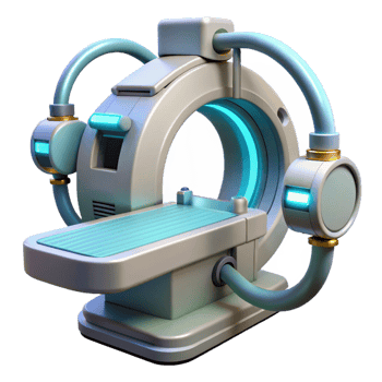 wonderful classic Advanced medical scanner with flexible robotic arms and glowing probes exclusive png