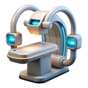 elegant traditional Advanced medical scanner with flexible robotic arms and glowing probes premium png