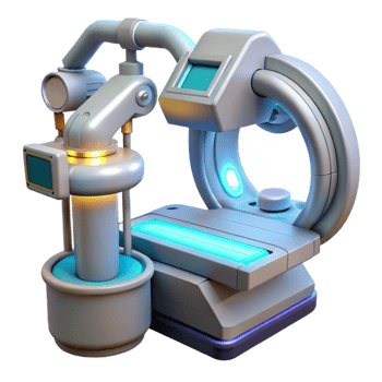 stunning contemporary Advanced medical scanner with flexible robotic arms and glowing probes genuine png