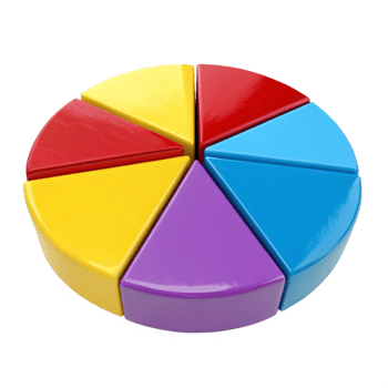 Colorful 3D Pie Chart Segments, Data Visualization, Business Infographic, Marketing png