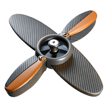 beautiful minimalist Advanced drone propeller with aerodynamic design and carbon fiber blades 4K png