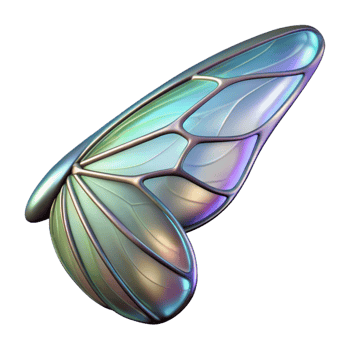 beautiful vintage Alien insectoid wing with iridescent membrane and delicate veins professional png