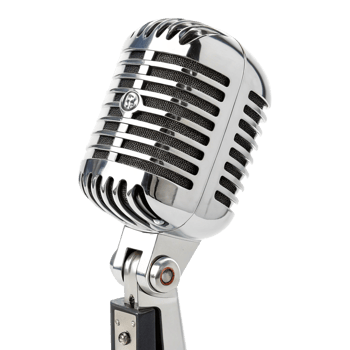 Vintage Chrome Microphone Studio Recording Equipment png