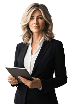 Confident Businesswoman Holding Tablet Corporate Portrait Professional Woman png