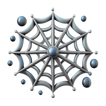 elegant creative Spider web with dew drops genuine png