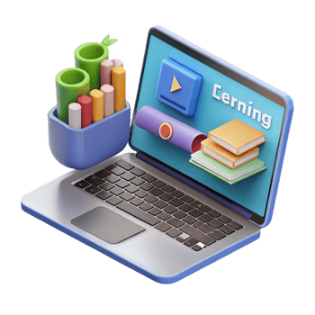stunning modern E-learning platform on a laptop screen 4K png