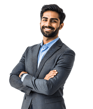 Confident Middle Eastern Businessman Arms Crossed Smiling Portrait png