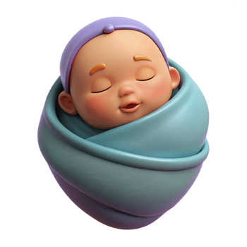 impressive creative Sleeping baby wrapped in a blanket, 4K png