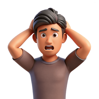 impressive vintage Frustrated young man pulling his hair, detailed png