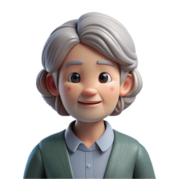 impressive contemporary Thoughtful senior woman with gray hair, exclusive png