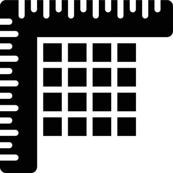 Ruler, Measure, Stationery Glyph Solid Icon vector