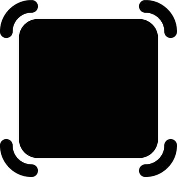Rounded Corner, Rounded, Square Glyph Solid Icon vector