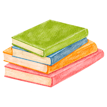 Colorful Watercolor Book Stack Illustration png