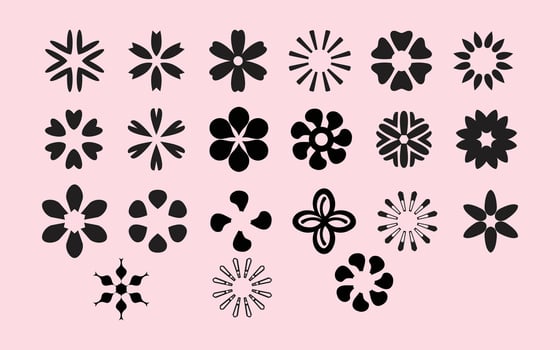 Abstract Floral and Star Pattern Collection vector