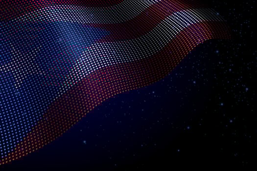 Puerto Rico digital flag made of dots over a starry background vector