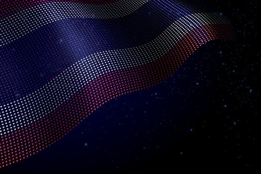 Thailand digital flag made of dots over a starry background vector