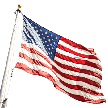 American Flag Waving on Flagpole, Patriotism, Independence Day, National Symbol png