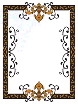 Elegant Ornate Border with Floral Swirls vector