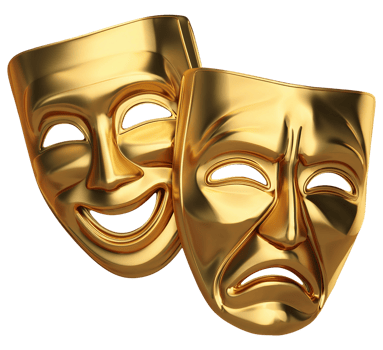 Golden Masks of Comedy and Tragedy png