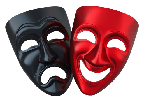 Isolated Comedy and Tragedy Masks on transparent background png