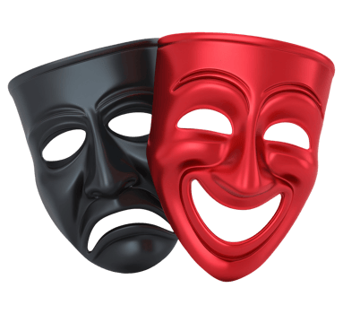 Theater Masks Tragedy and Comedy isolated png
