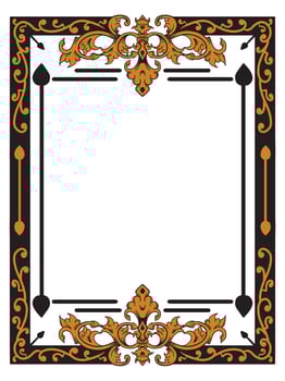 Ornamental Decorative Frame with Sketch-Style Borders vector