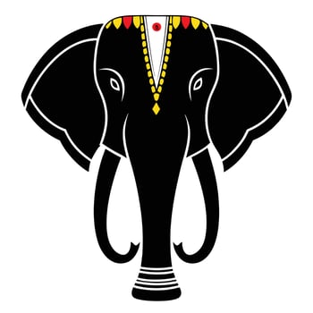 Heritage Indian Elephant Silhouette Cultural Symbol vector