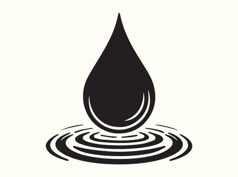 Tranquil Water Drop Splash with Gentle Waves vector