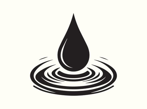 Close-Up of a Falling Water Drop with Ripple Effect vector