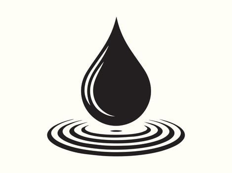 Elegant Water Drop Impact with Expanding Ripples vector
