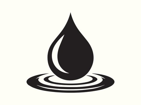 Minimalist Water Drop Splash with Gentle Ripples vector