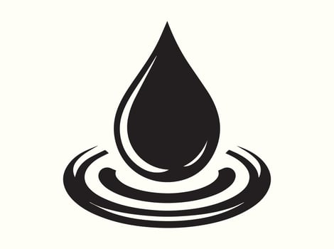 Single Water Drop Falling into a Ripple Effect vector