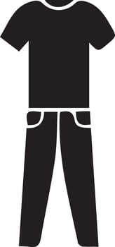 T-shirt and pants icon. Simple illustration of t-shirt and trousers vector