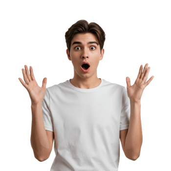 Surprised Man Open Hands Shocked Expression Isolated png