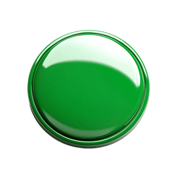 Metallic Green Circular Button on Transparent Background png