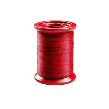 Spool of red thread isolated on transparent background png