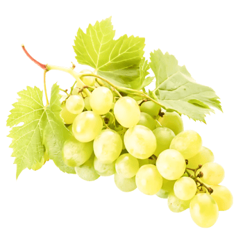 Fresh Green Grapes with Leaves, Close-up Studio Shot png
