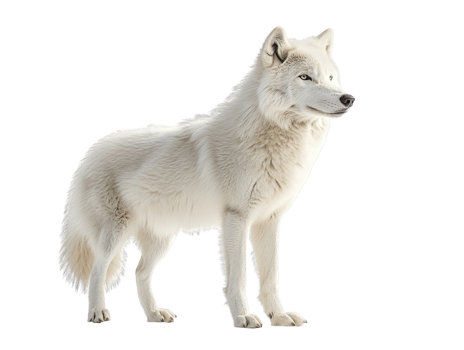 standing arctic wolf isolated on transparent background png