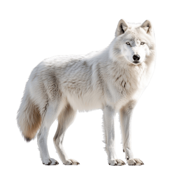 standing arctic wolf isolated on a transparent background png