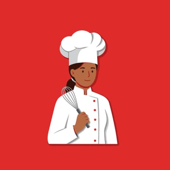 Woman Cook in Flat Design Graphic vector