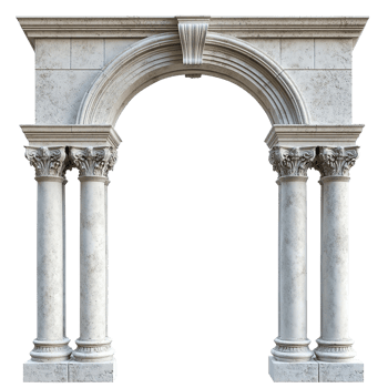 Stately arch pillar isolated on a transparent background png